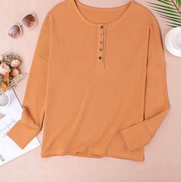 💜 New Ribbed Pretty Orange Top - Picture 6 of 8